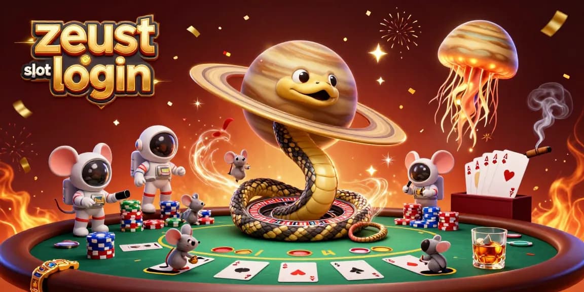 Experience thrilling gameplay with zeus slot login amidst a cosmic casino scene filled with excitement.