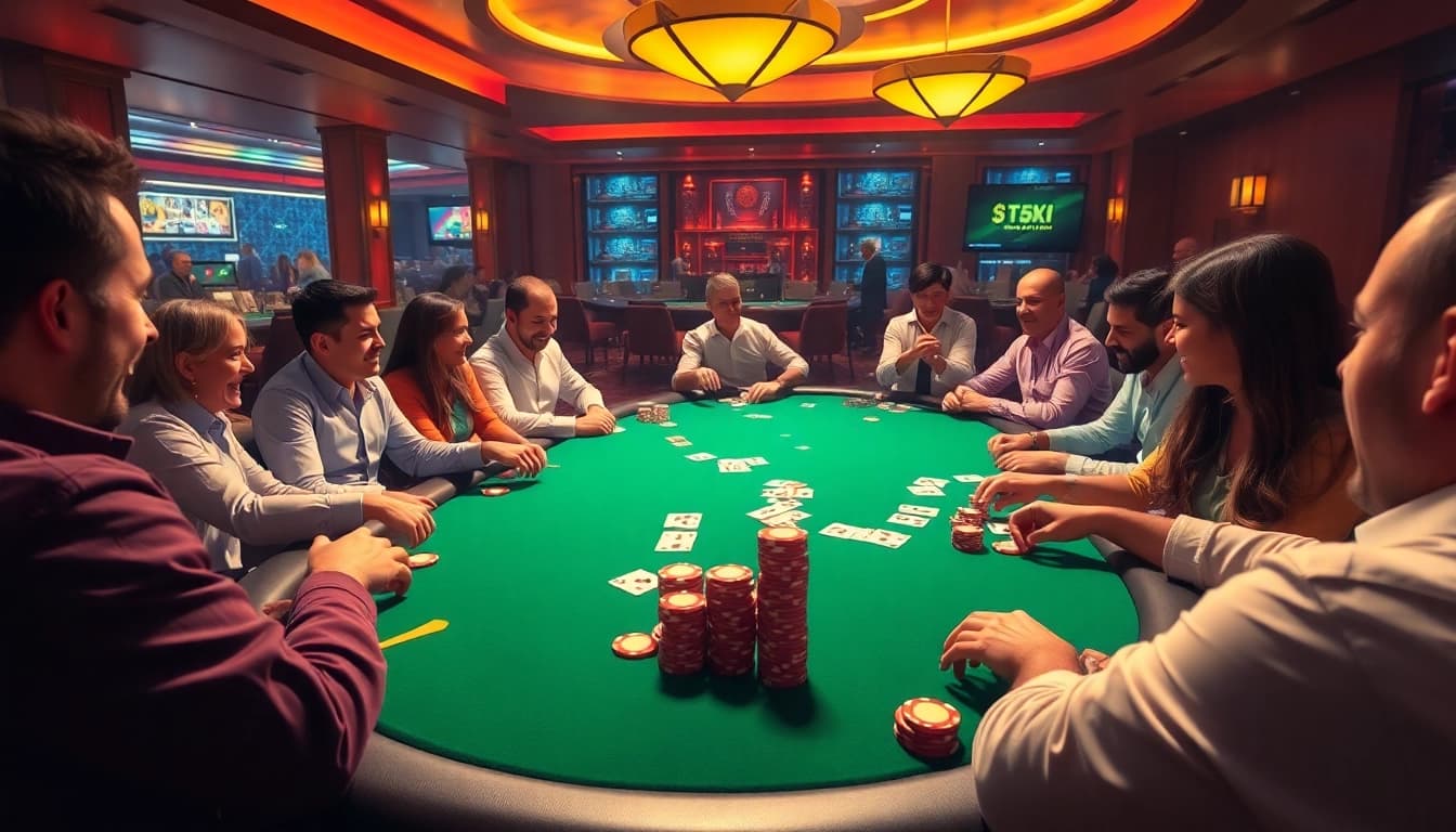 Play exciting games at bbni4d casino with colorful chips and lively players.