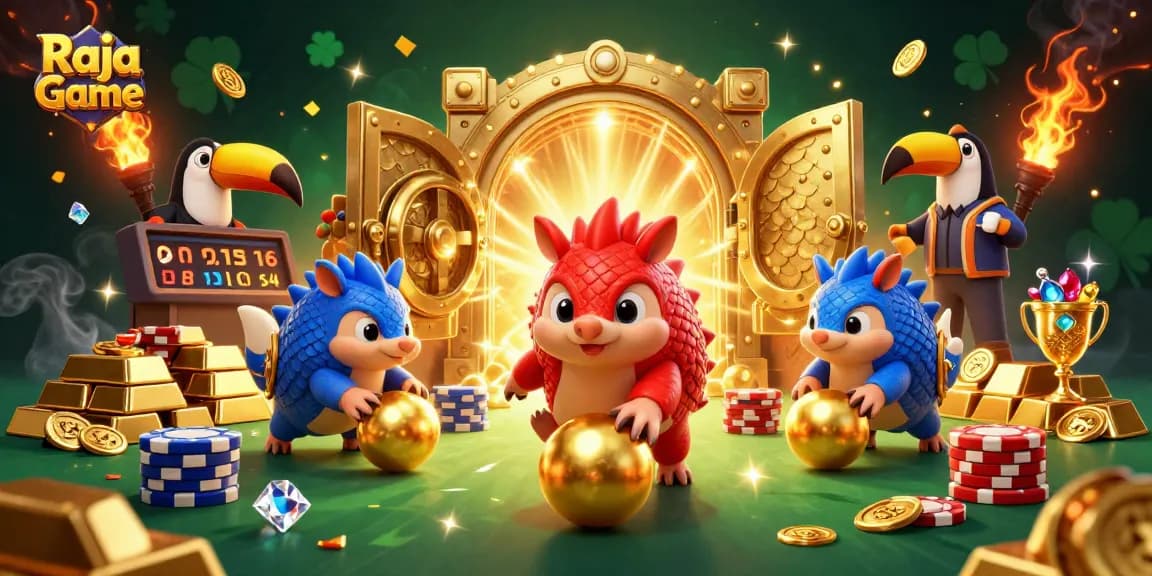 Play thrilling games on Raja Game with dynamic pangolins in a vibrant casino scene.