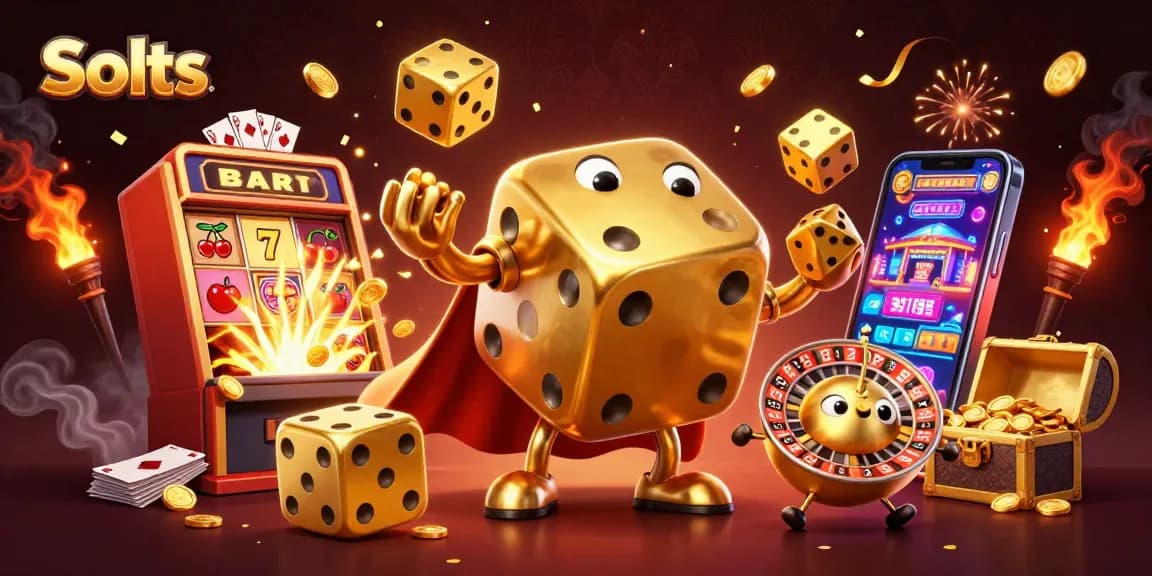 Spin gold dice and win on exciting Slots machines, showcasing dynamic slots action.