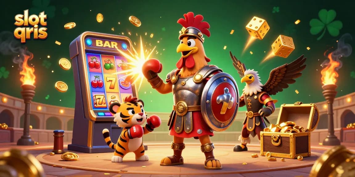 Engage with the thrilling slot qris experience featuring a gladiator rooster and hidden treasures.