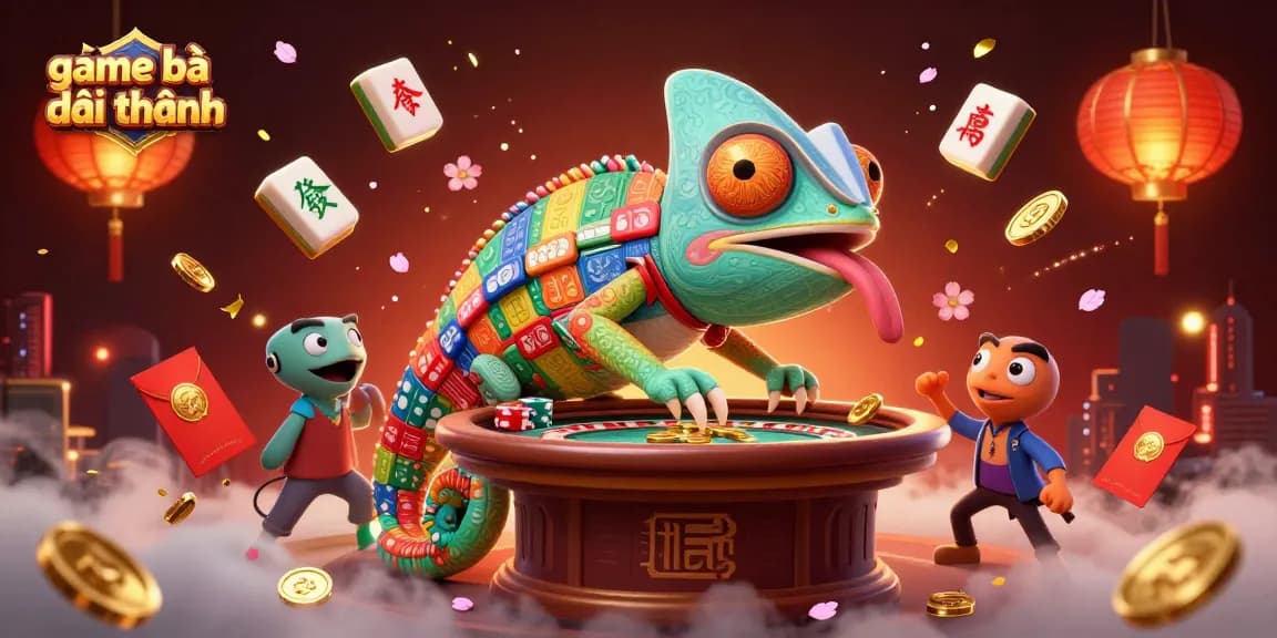 Engage with game bài đổi thưởng in this vibrant casino scene packed with colorful characters and elements.