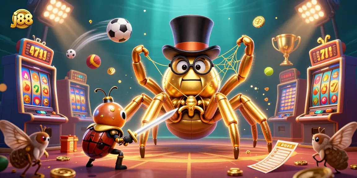 Experience the thrill of j 88 slots with a golden tarantula weaving jackpot dreams.