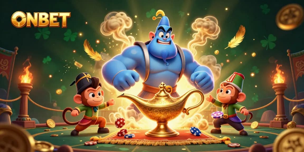 Experience the thrill of winning at ONBET with this vibrant, engaging casino illustration.