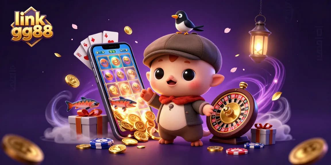 Experience the excitement with link gg88, featuring a lively scene of Nessie and friends in a colorful casino world.