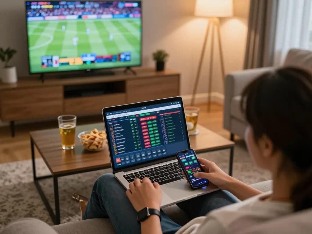sun win sports betting action with player analyzing odds and placing bets during live game