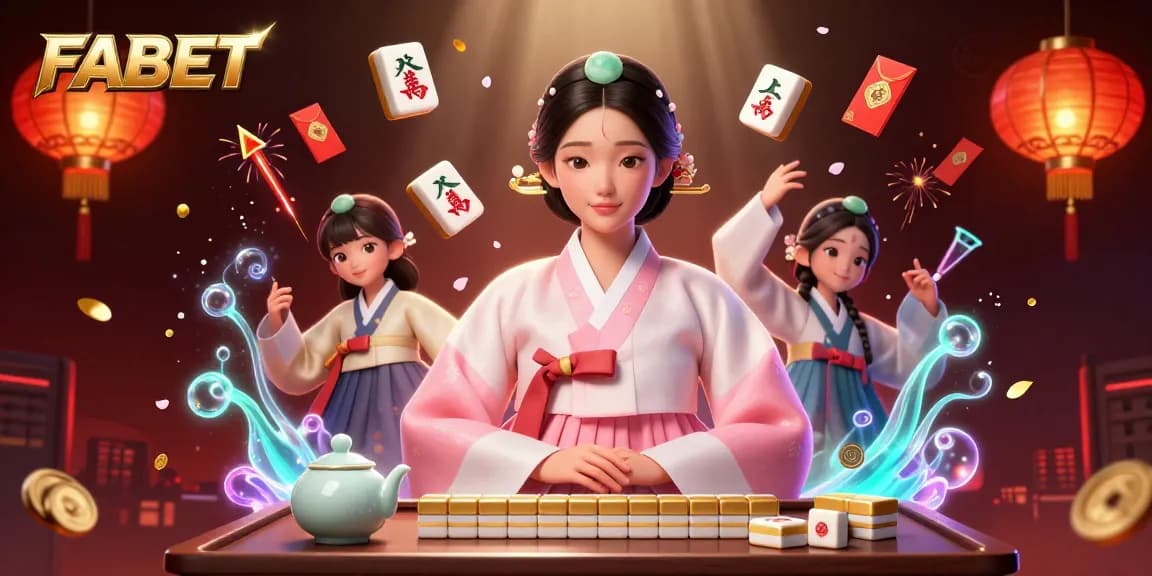 Engage in thrilling betting at FABET, featuring an elegant woman and festive gambling elements.