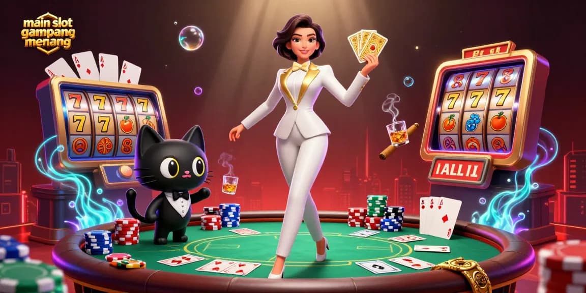 Experience big wins with main slot gampang menang surrounded by vibrant slot themes and glamour.