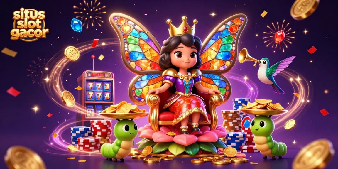 Spin the reels for luck at situs slot gacor with vibrant characters and dazzling casino elements in 3D.