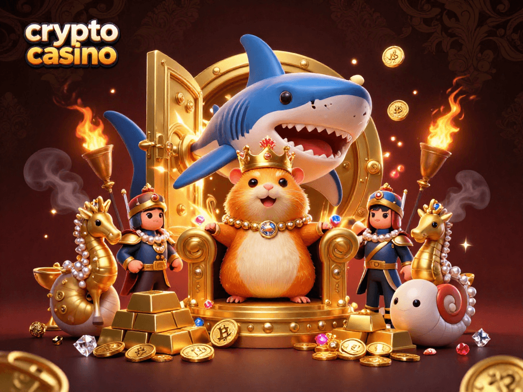 Engage with the vibrant world of crypto casino featuring a majestic hamster king and treasure illuminations.