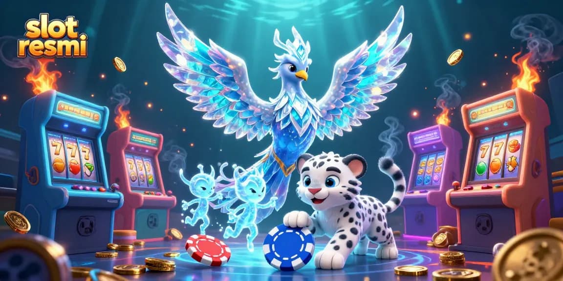 Experience thrilling games at slot resmi, showcasing vibrant 3D characters and casino elements.