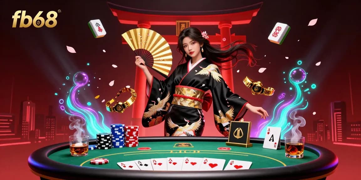 Engage in exhilarating gameplay with fb68's vibrant poker scene, highlighting a winning four aces hand.
