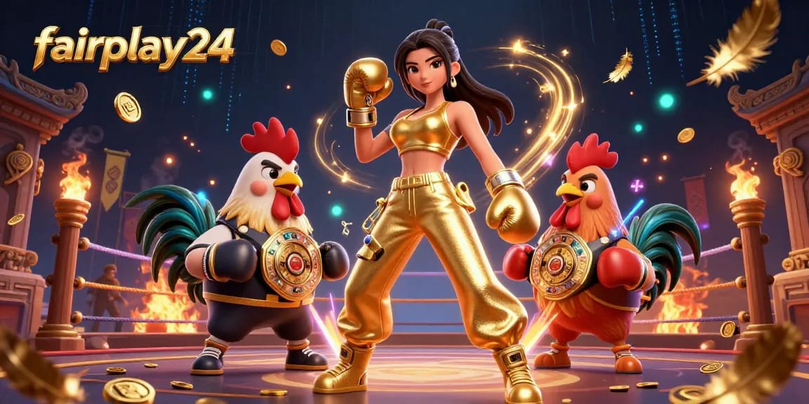 Engage in sports betting action with fairplay24, featuring dynamic characters and casino elements.