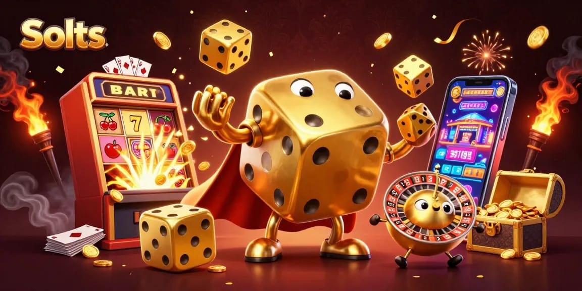 Spin gold dice and win on exciting Slots machines, showcasing dynamic slots action.