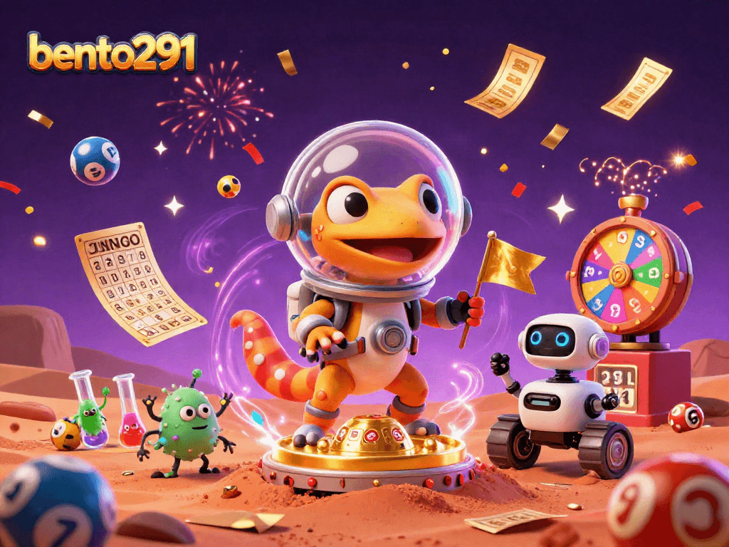 Bento291 showcases a Martian casino adventure with dynamic lottery excitement and colorful gambling elements.