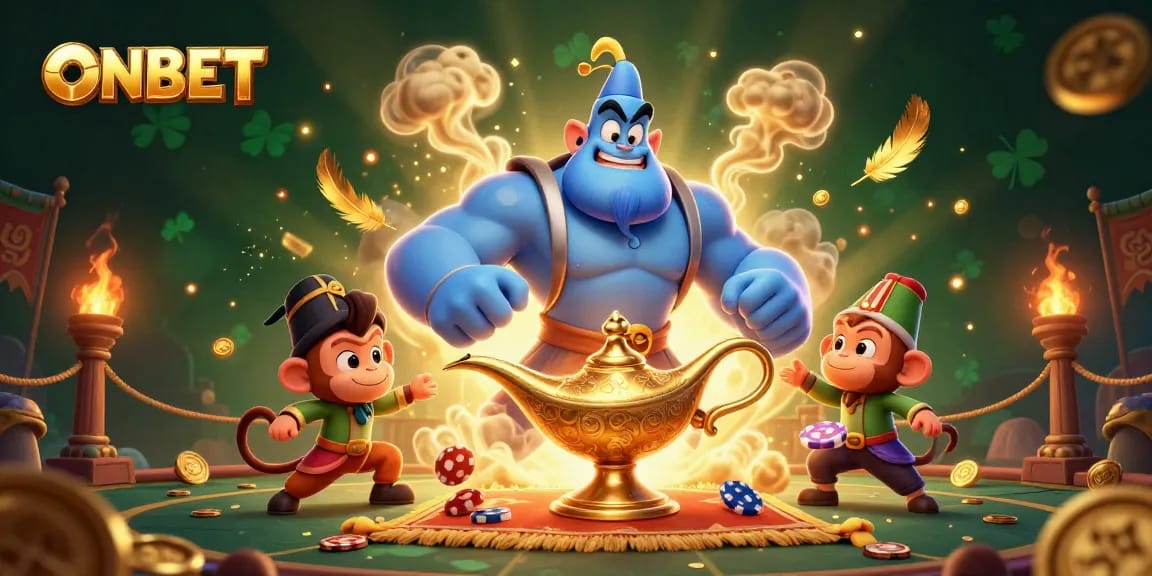 Experience the thrill of winning at ONBET with this vibrant, engaging casino illustration.