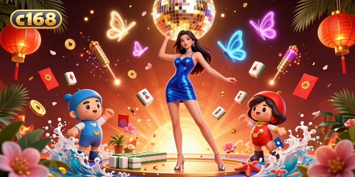 Experience thrilling gameplay at c168 with vibrant casino elements in a dazzling 3D illustration.
