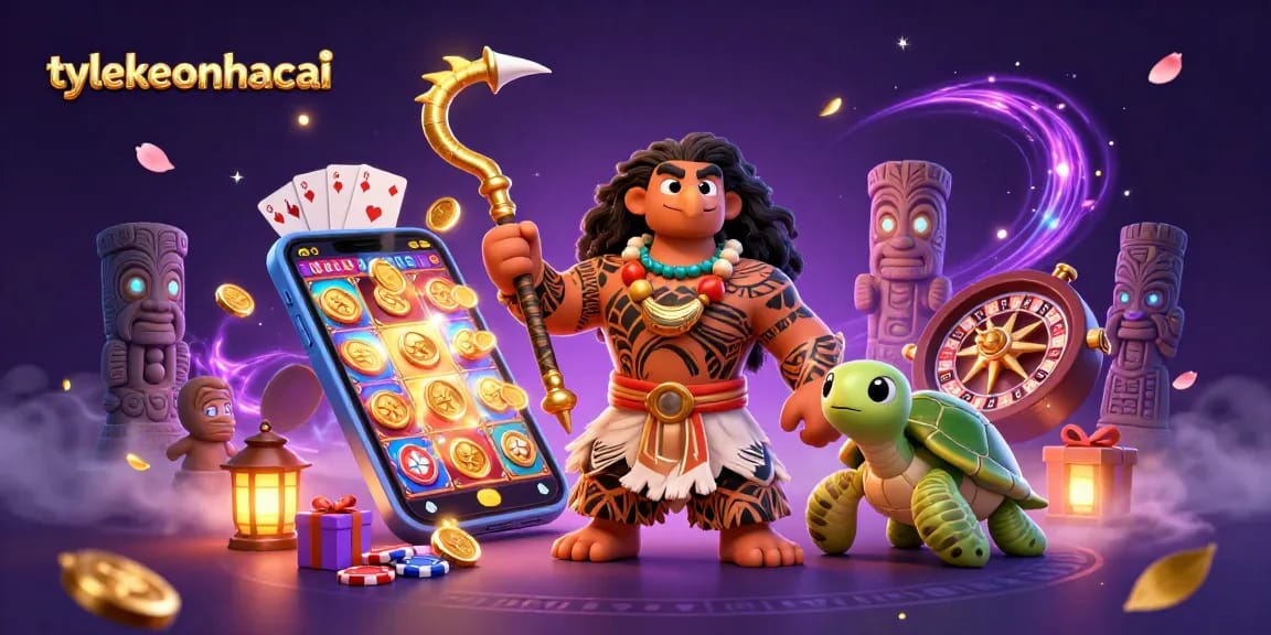 Experience exciting gameplay with tylekeonhacai in this vibrant 3D casino illustration.