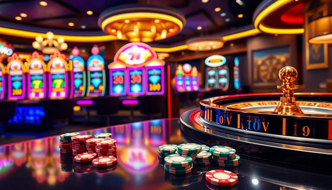 KTPJITU slot machines and poker chips create a vibrant and luxurious gaming experience.