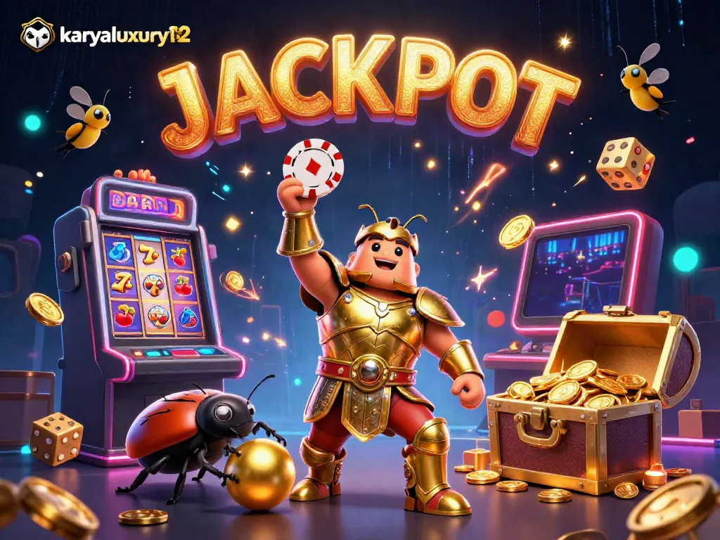 karyaluxury12 mempersembahkan ilustrasi 3D kartu judi yang menampilkan kejuaraan jackpot dengan karakter lucu.
