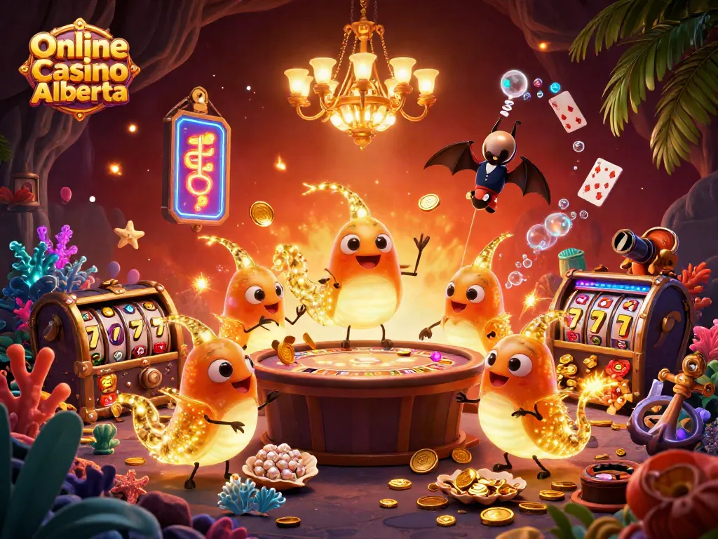 Engage in the thrilling ambiance of Online Casino Alberta with bioluminescent glowworms and dynamic game elements.