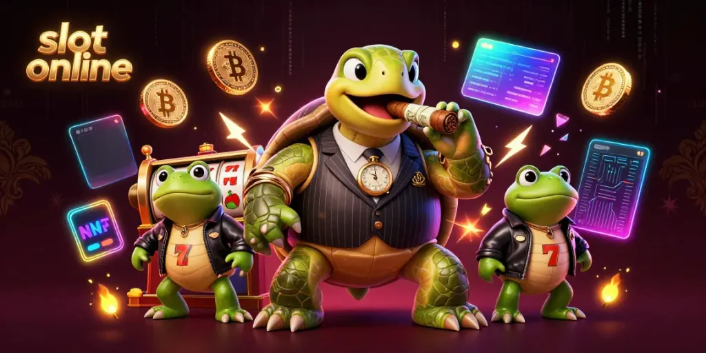 Gambarlah slot online dengan karakter kura-kura besar dan penegak hukum di kasino virtual