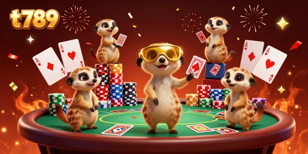 Experience the excitement at t 789's lively casino with meerkats running the show!