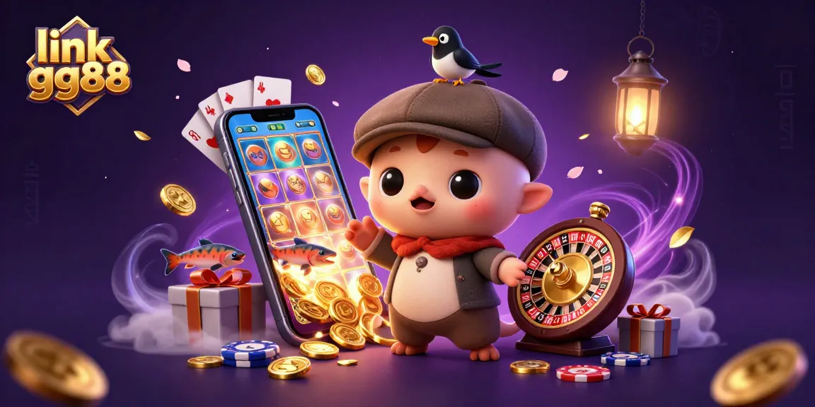 Experience the excitement with link gg88, featuring a lively scene of Nessie and friends in a colorful casino world.