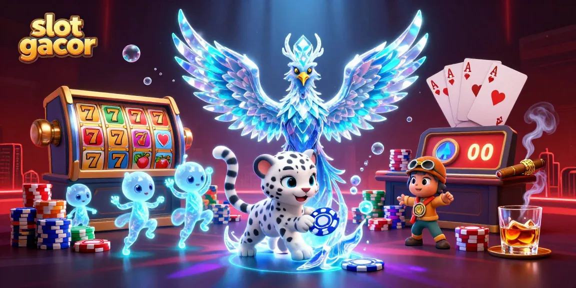 Experience slot gacor excitement with a 3D phoenix and ice-themed casino scene.