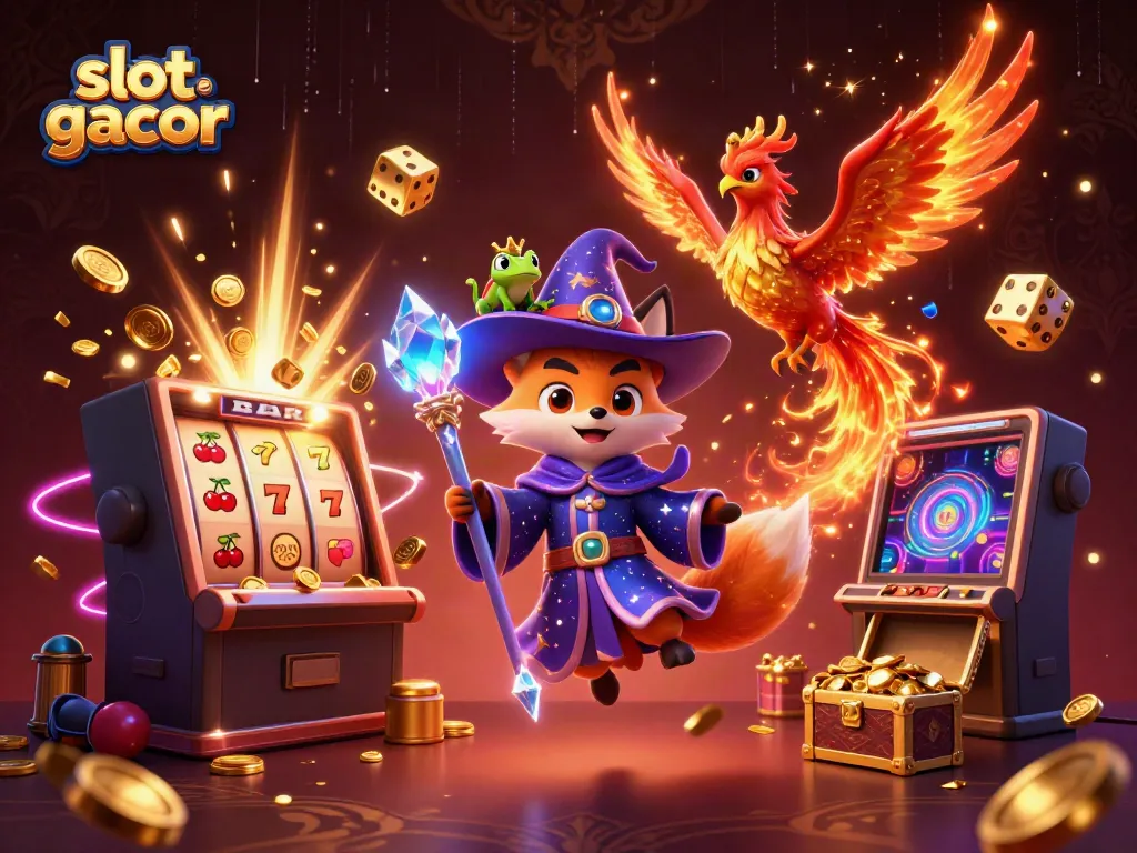 Engage in vibrant slot gacor gaming excitement with animated characters in a jackpot explosion scene.