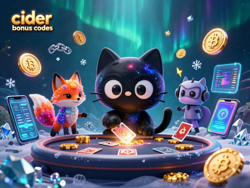 Play with cider casino bonus codes in this vibrant casino illustration featuring cosmic characters.