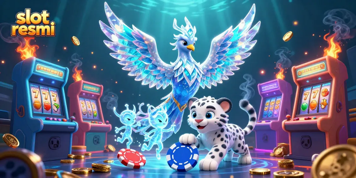 Experience thrilling games at slot resmi, showcasing vibrant 3D characters and casino elements.