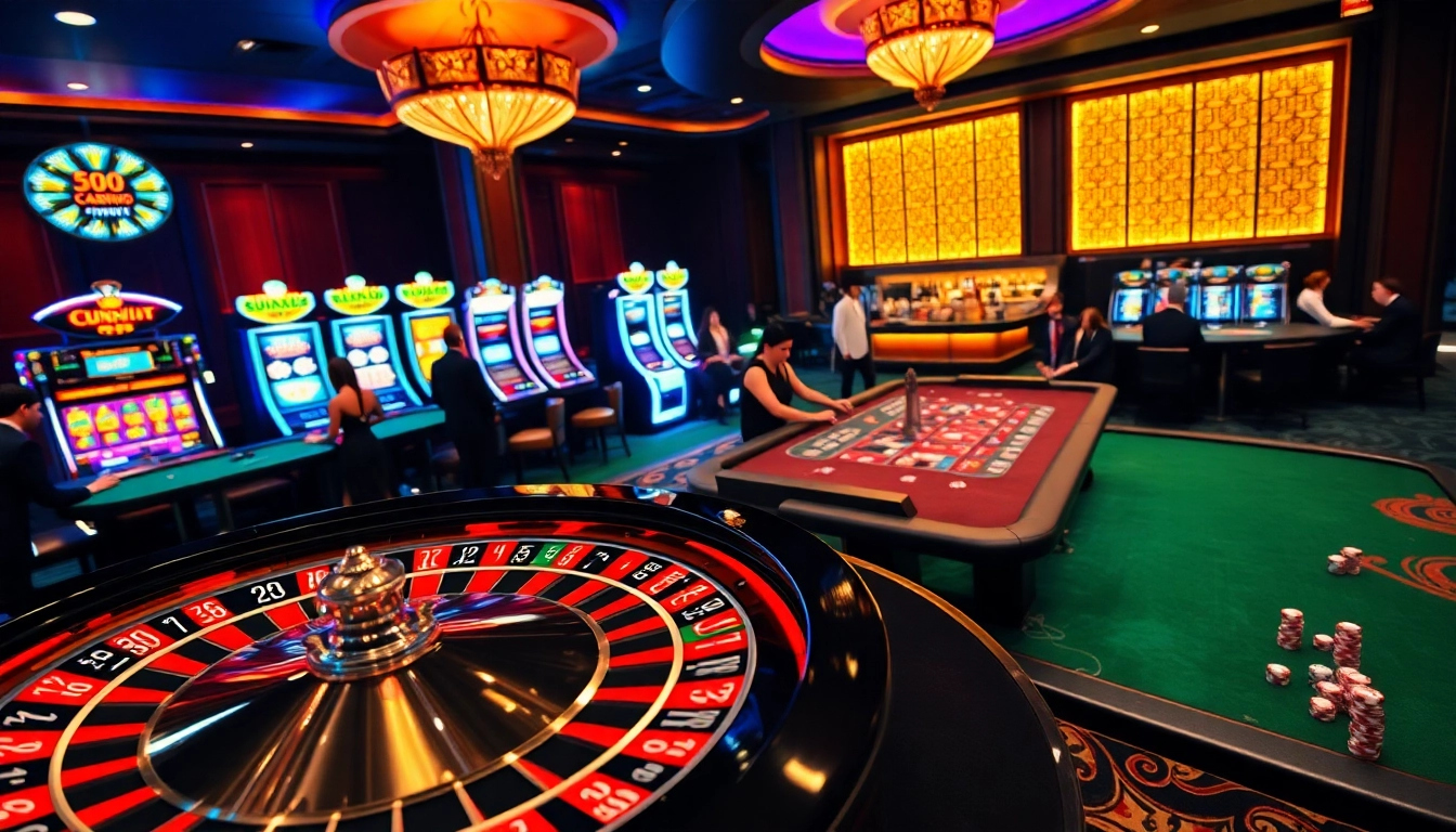 Players engaging in thrilling games at Sunwin casino, highlighting a luxurious gambling atmosphere.